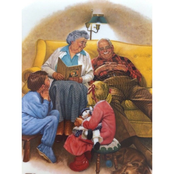 Vintage 1980 Grandparent Collectible Plate Knowles Csatari Bedtime Story COA Box - Picture 5 of 11